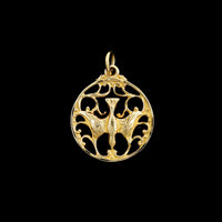 14K Yellow Gold Estate Dove Charm