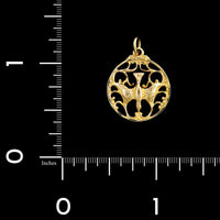 14K Yellow Gold Estate Dove Charm