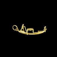 18K Yellow Gold Estate Lion of Venice Gondola Charm