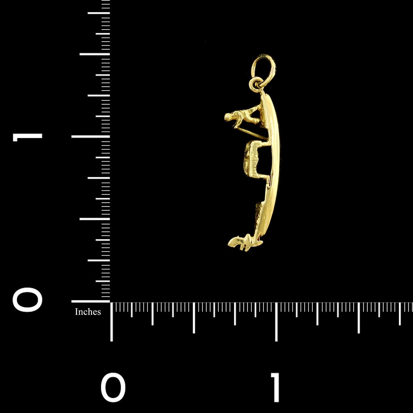 18K Yellow Gold Estate Lion of Venice Gondola Charm