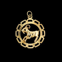 14K Yellow Gold Estate Aries the Ram Zodiac Charm