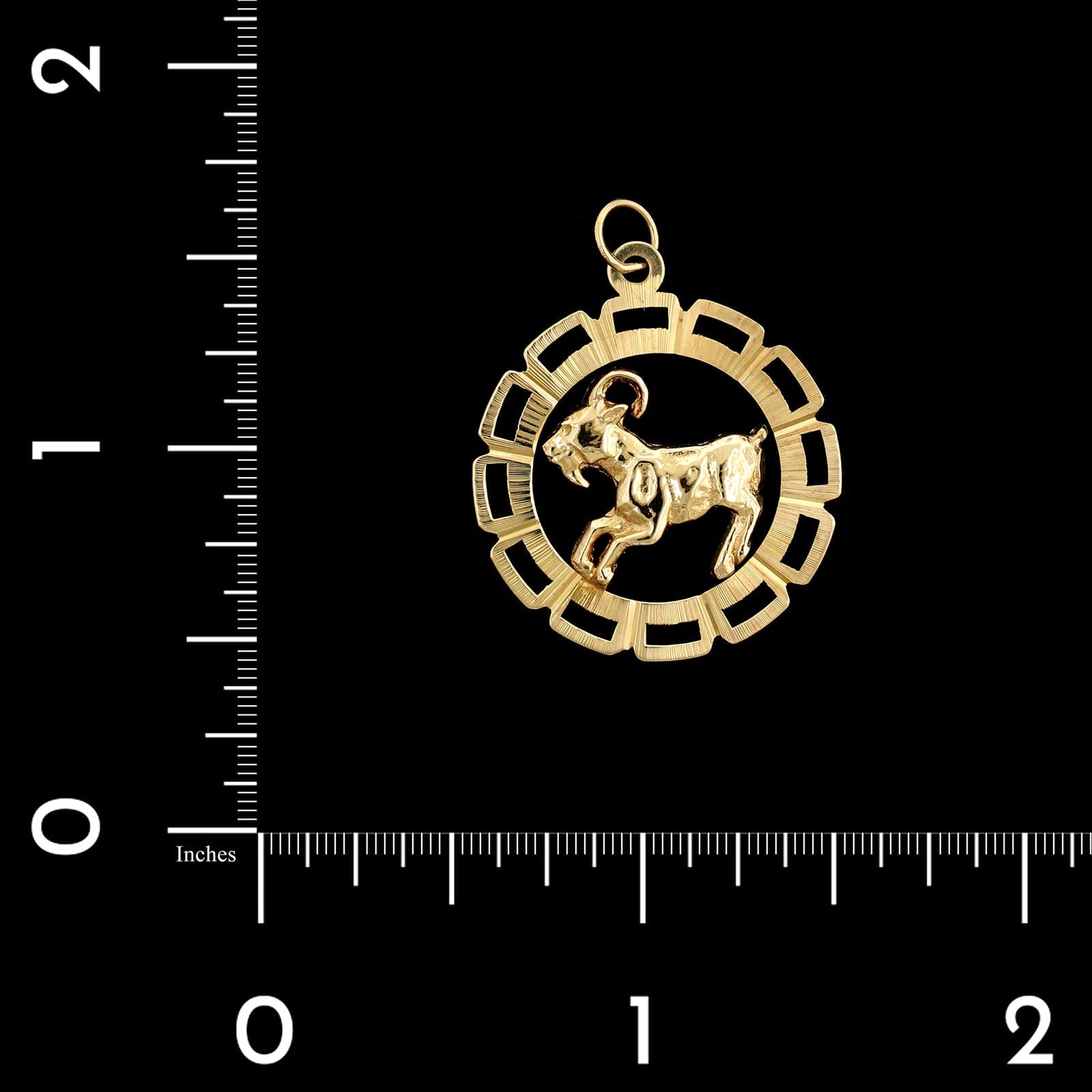 14K Yellow Gold Estate Aries the Ram Zodiac Charm