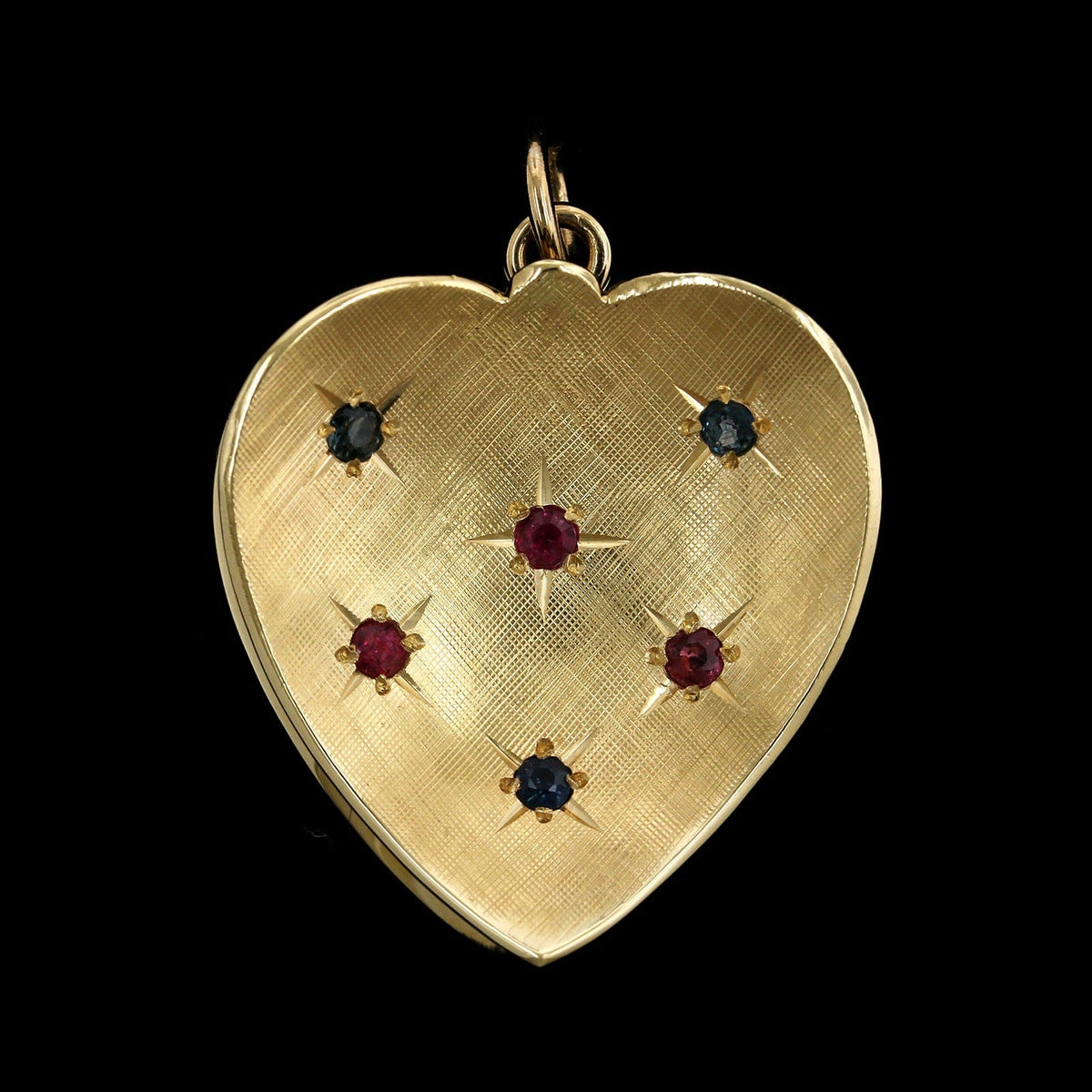 14K Yellow Gold Estate Gem Set Heart Charm