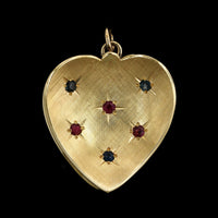 14K Yellow Gold Estate Gem Set Heart Charm