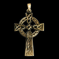 9K Yellow Gold Estate Celtic Cross Charm
