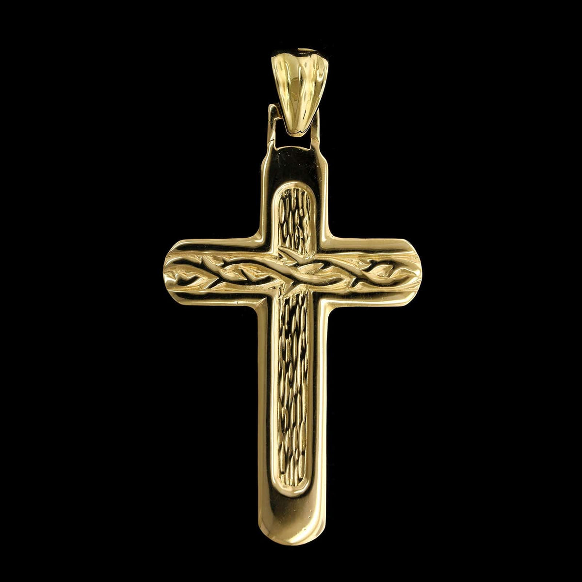 18K Yellow Gold Estate Cross Pendant