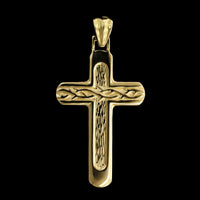 18K Yellow Gold Estate Cross Pendant