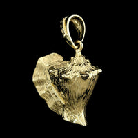 14K Yellow Gold Estate Enamel Conch Shell Charm
