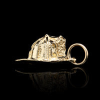 14K Yellow Gold Estate Firefighter's Helmet Charm
