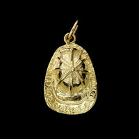 14K Yellow Gold Estate Firefighter's Helmet Charm