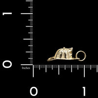 14K Yellow Gold Estate Firefighter's Helmet Charm