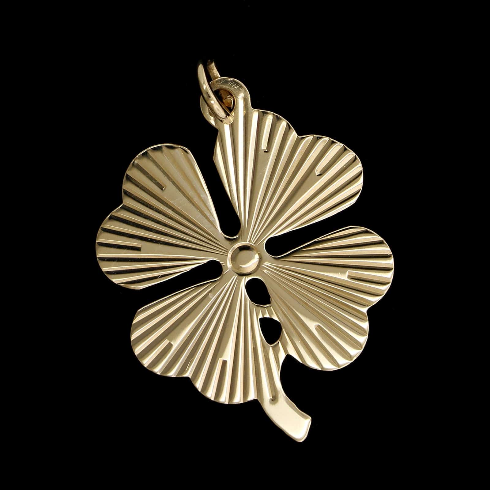 14K Yellow Gold Estate Four Leaf Clover Charm