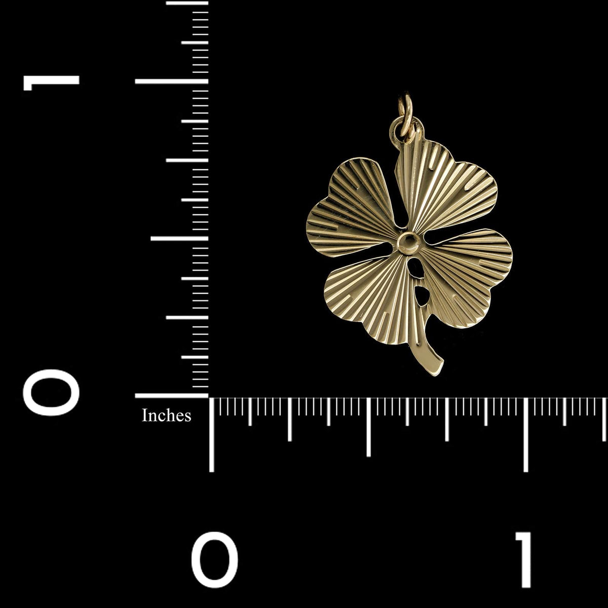 14K Yellow Gold Estate Four Leaf Clover Charm