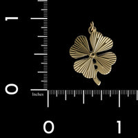 14K Yellow Gold Estate Four Leaf Clover Charm