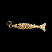 18K Yellow Gold Estate Flexible Fish Charm
