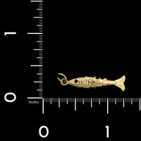18K Yellow Gold Estate Flexible Fish Charm