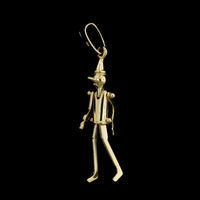 14K Yellow Gold Estate Moveable Pinocchio Charm