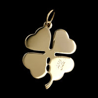 14K Yellow Gold Estate Four Leaf Clover Charm