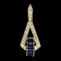 Dankner 14K Yellow Gold Estate Sapphire and Diamond Pendant Enhancer