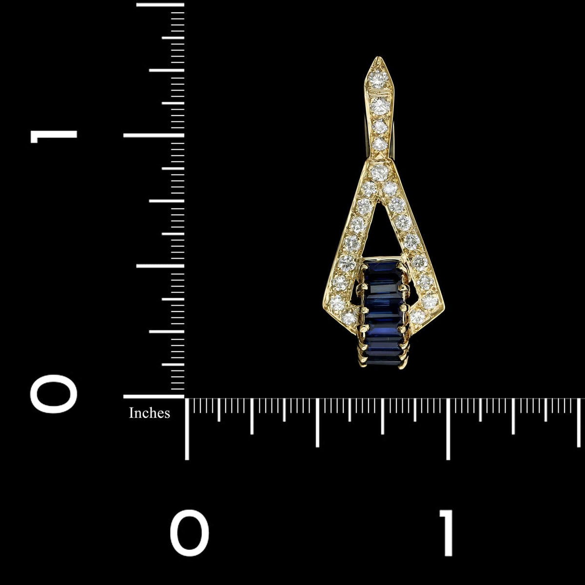 Dankner 14K Yellow Gold Estate Sapphire and Diamond Pendant Enhancer