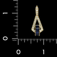 Dankner 14K Yellow Gold Estate Sapphire and Diamond Pendant Enhancer