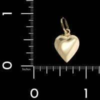 14K Yellow Gold Estate Puffed Heart Charm