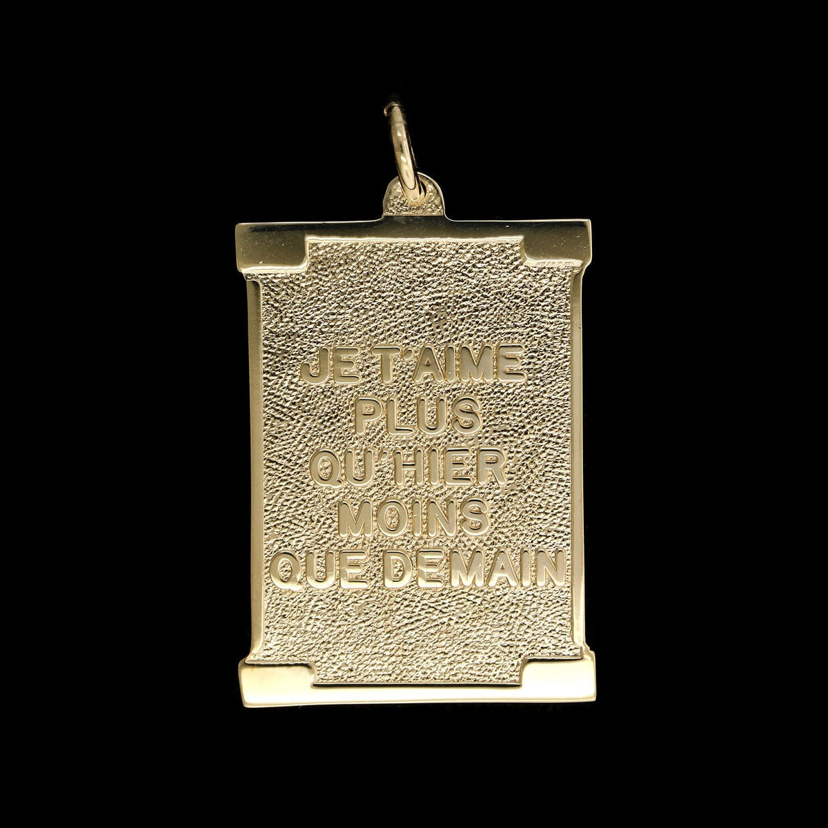 14K Yellow Gold Estate "Je T'aime Plus Qu'Hier Moins Que Demain" Charm