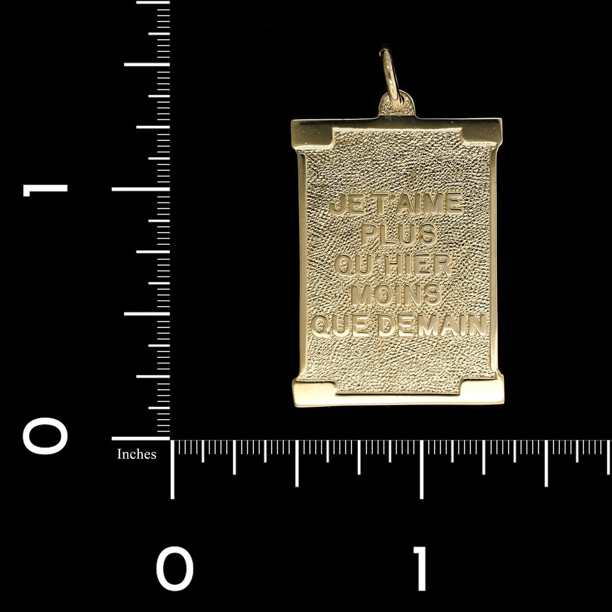 14K Yellow Gold Estate "Je T'aime Plus Qu'Hier Moins Que Demain" Charm