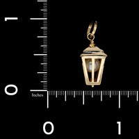 18K Yellow Gold Estate Lantern Charm