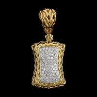 John Hardy 18K Yellow Gold Estate Diamond Pave Pendant