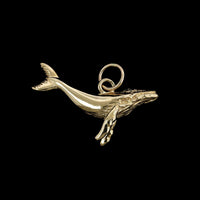14K Yellow Gold Estate Humpback Whale Charm