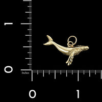 14K Yellow Gold Estate Humpback Whale Charm