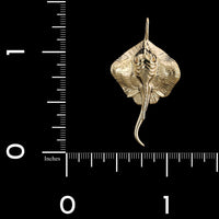 14K Yellow Gold Estate Stingray Charm