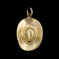14K Yellow Gold Estate Cowboy Hat Charm