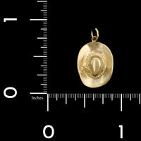 14K Yellow Gold Estate Cowboy Hat Charm