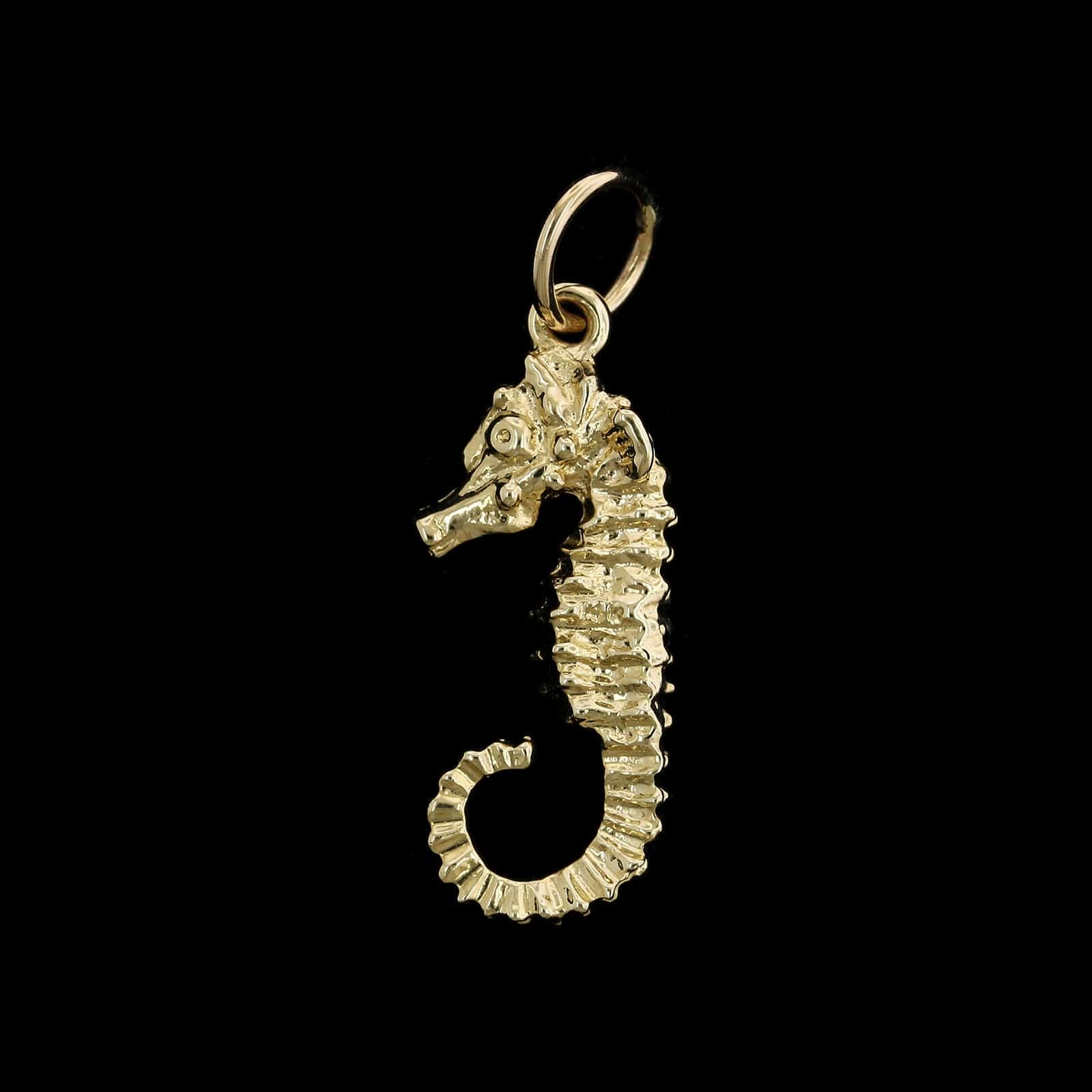 14K Yellow Gold Estate Seahorse Charm