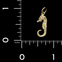 14K Yellow Gold Estate Seahorse Charm
