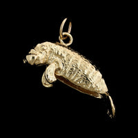 14K Yellow Gold Estate Manatee Charm