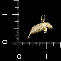 14K Yellow Gold Estate Manatee Charm