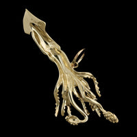 14K Yellow Gold Estate Squid Charm