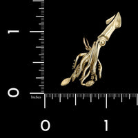 14K Yellow Gold Estate Squid Charm