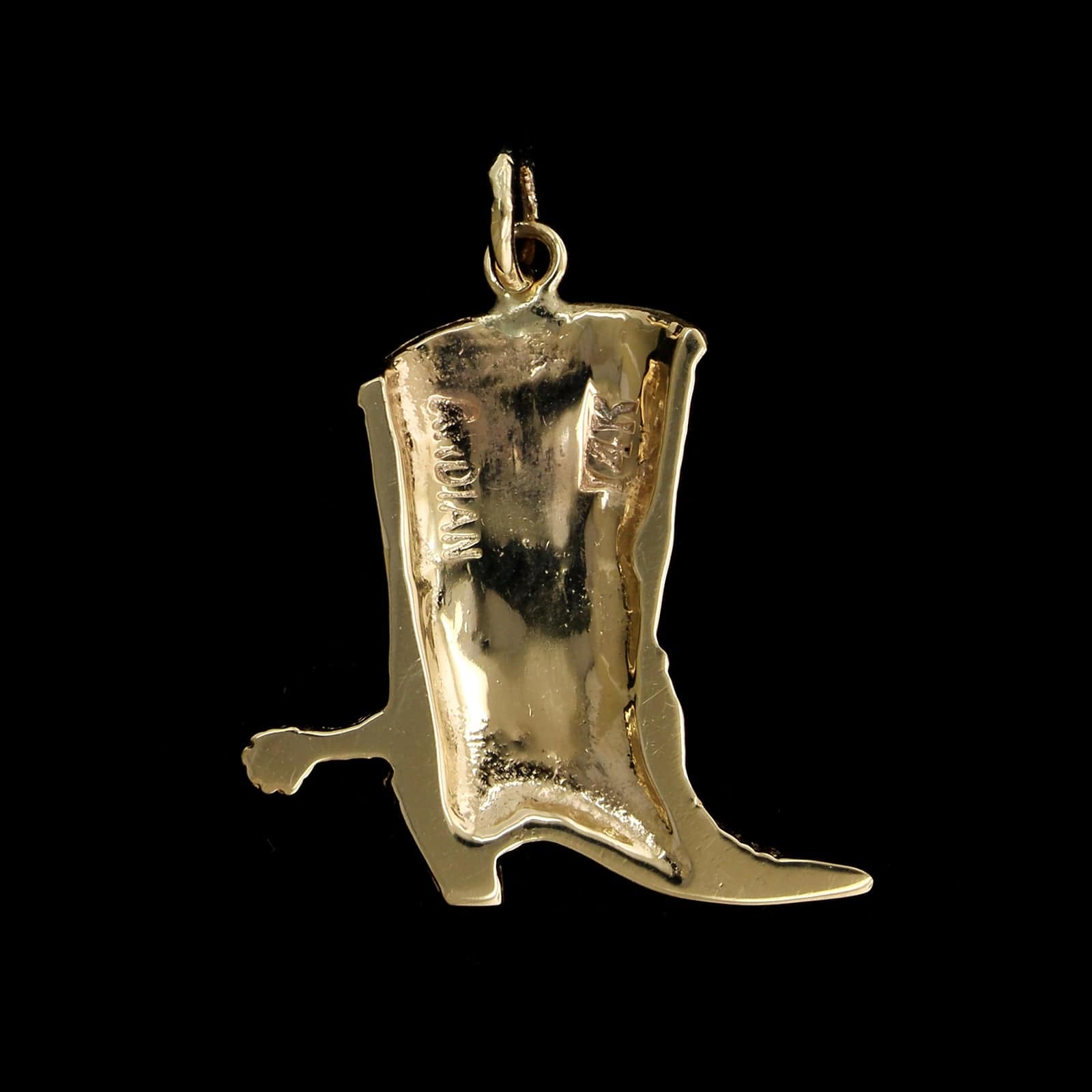 14K Yellow Gold Estate Cowboy Boot Charm