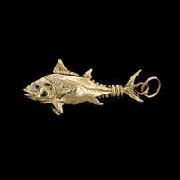 14K Yellow Gold Estate Tuna Fish Charm