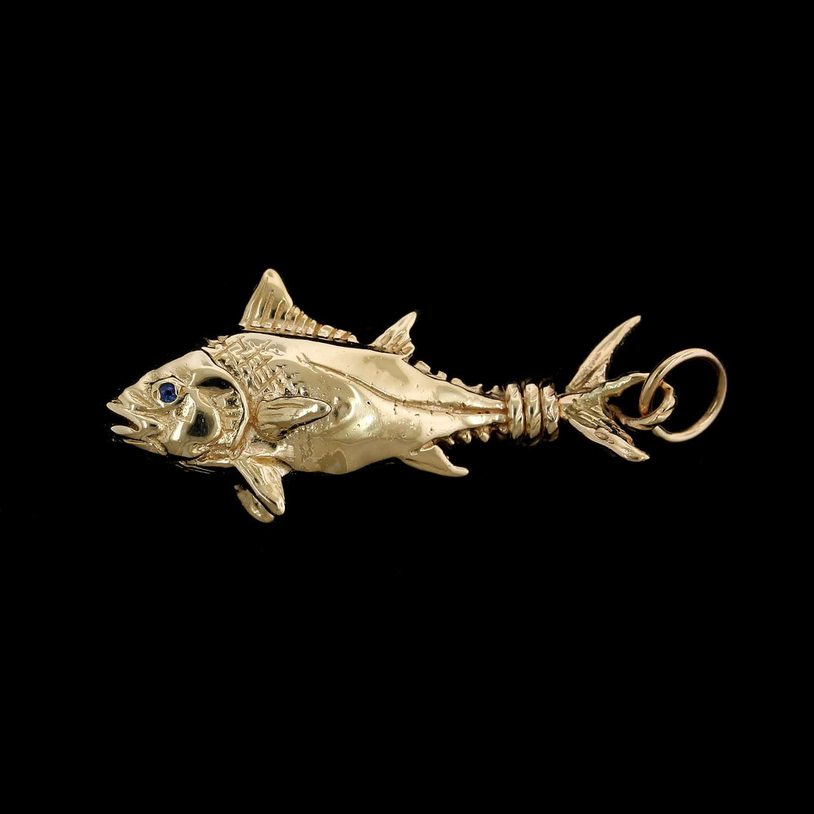 14K Yellow Gold Estate Tuna Fish Charm