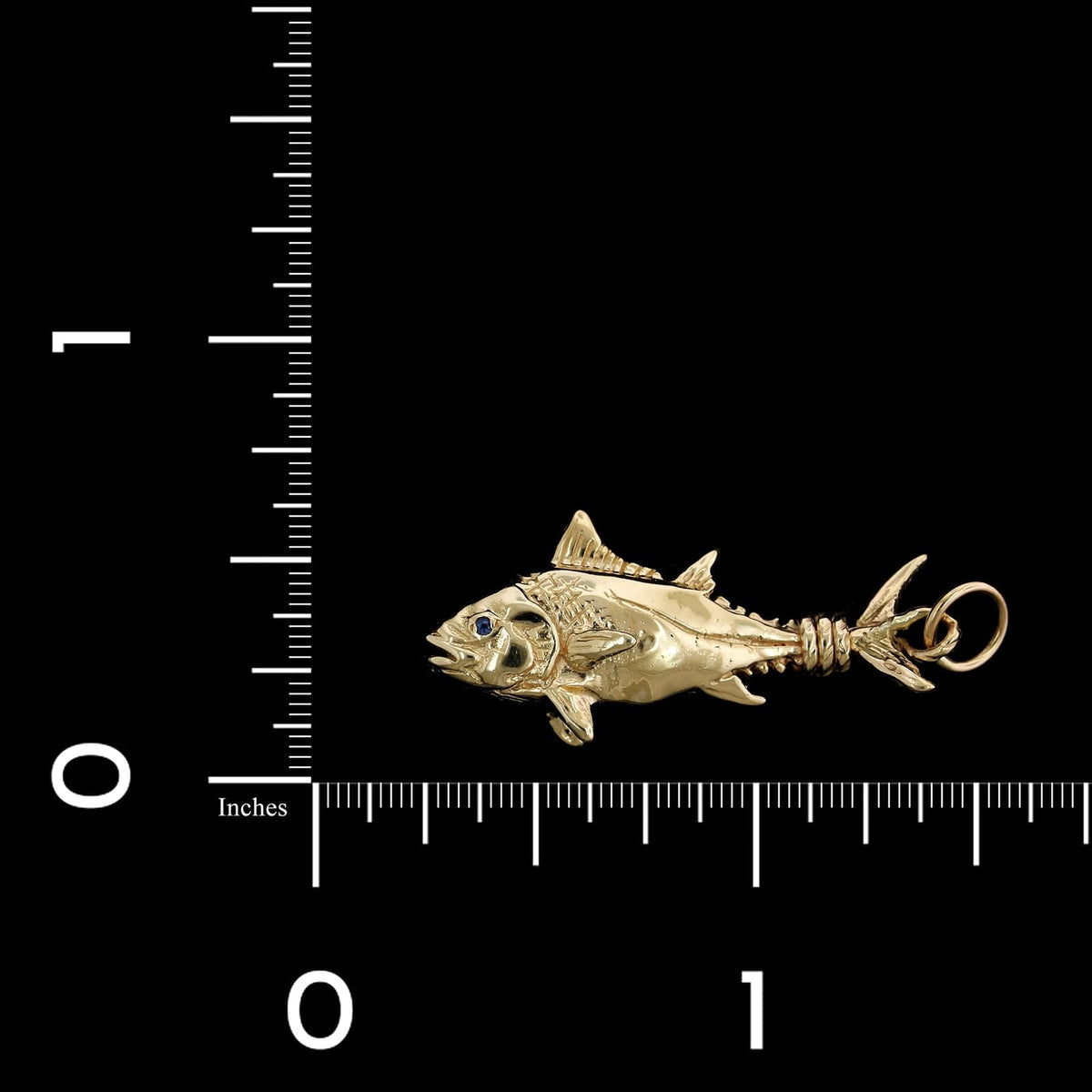 14K Yellow Gold Estate Tuna Fish Charm