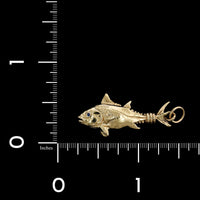 14K Yellow Gold Estate Tuna Fish Charm