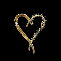 14K Yellow Gold Estate Diamond Heart Slide Pendant