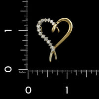 14K Yellow Gold Estate Diamond Heart Slide Pendant