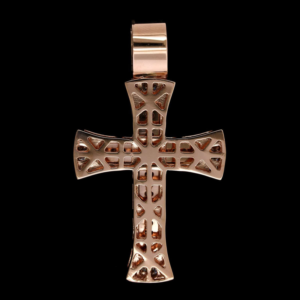 14K Rose Gold Estate Diamond Cross