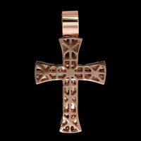 14K Rose Gold Estate Diamond Cross